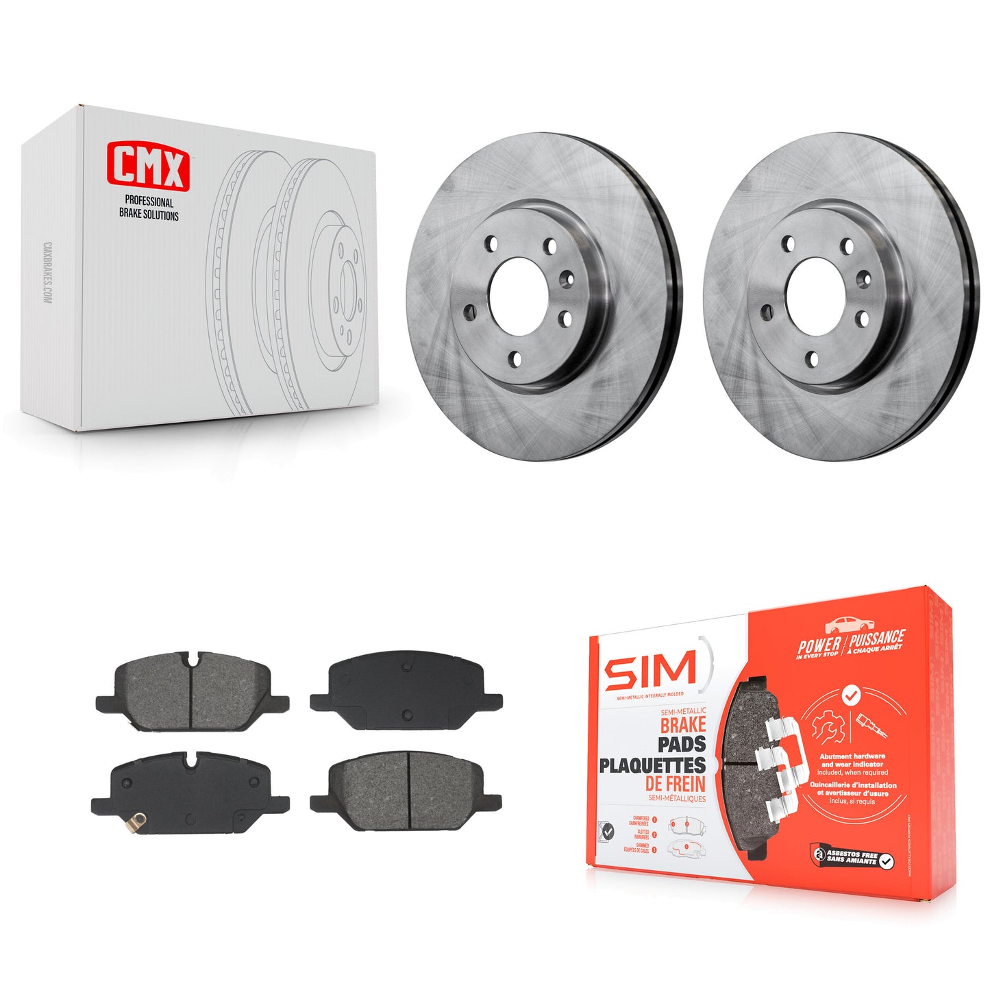 Disc Brake Rotors And Semi-Metallic Pads Front Kit For GMC Terrain