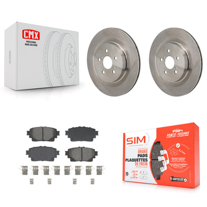 Brake Rotors Semi-Metallic Pad Rear Kit For Toyota Highlander Lexus RX350 RX350h