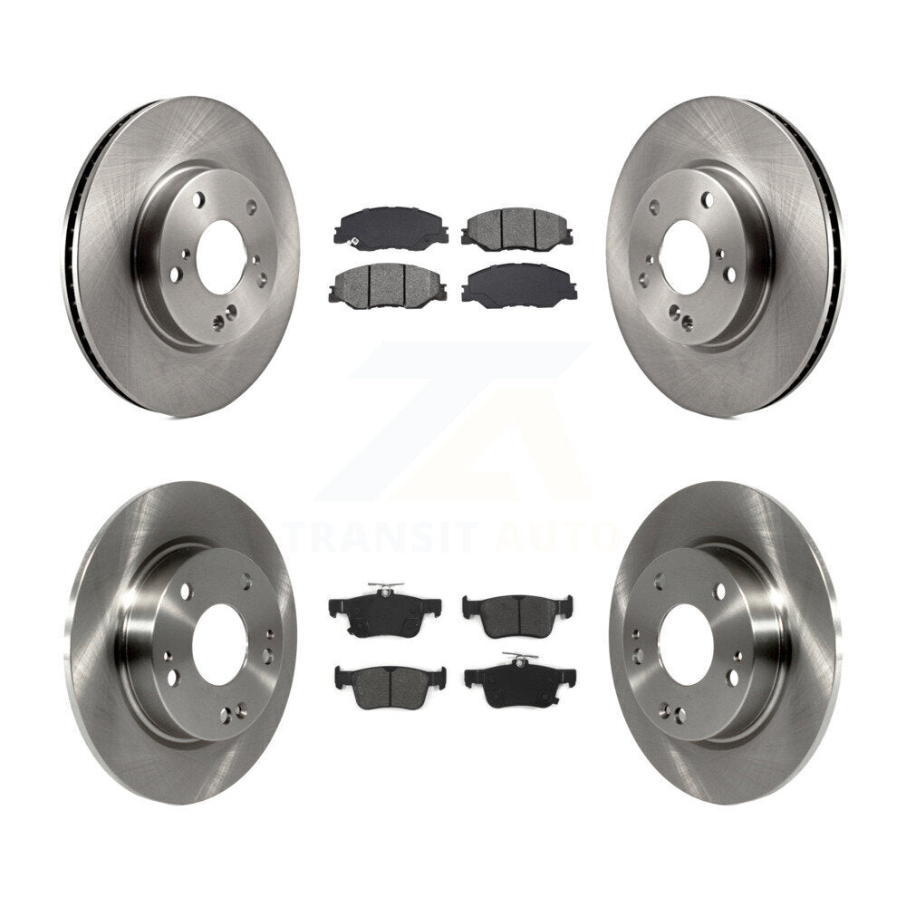 Disc Brake Rotors And Semi-Metallic Pads Front Rear Kit For Honda Civic