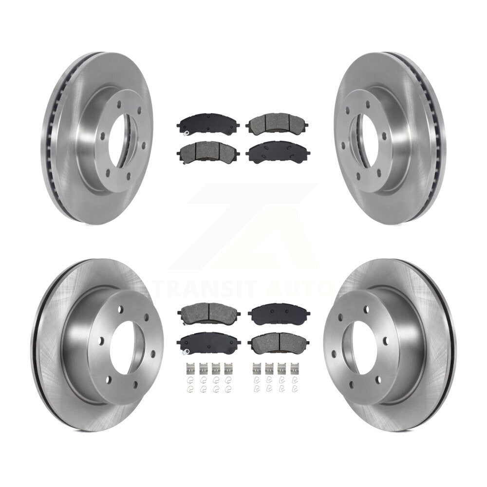 Disc Brake Rotors And Semi-Metallic Pad Front Rear Kit For 2019-2023 Ford Ranger