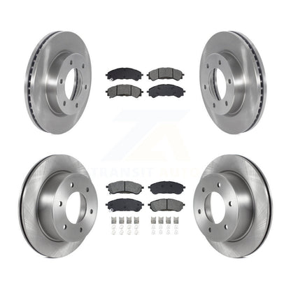 Disc Brake Rotors And Semi-Metallic Pad Front Rear Kit For 2019-2023 Ford Ranger