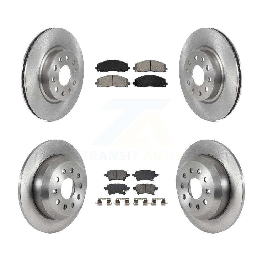 Disc Brake Rotors And Semi-Metallic Pads Front Rear Kit For Jeep Wrangler