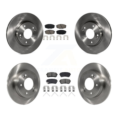 Disc Brake Rotors & Semi-Metallic Pad Front Rear Kit For Hyundai Kona Kia Seltos
