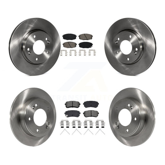 Disc Brake Rotors & Semi-Metallic Pad Front Rear Kit For Hyundai Kona Kia Seltos