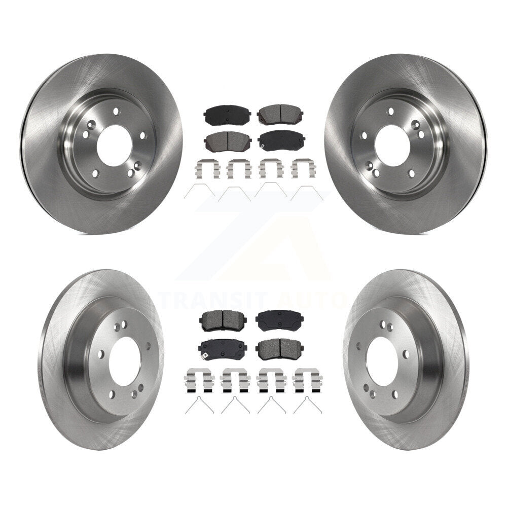 Disc Brake Rotors And Semi-Metallic Pads Front Rear Kit For Hyundai Kona
