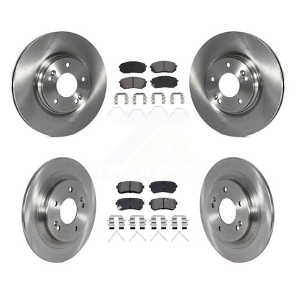 Disc Brake Rotors & Semi-Metallic Pad Front Rear Kit For Hyundai Kona Kia Seltos