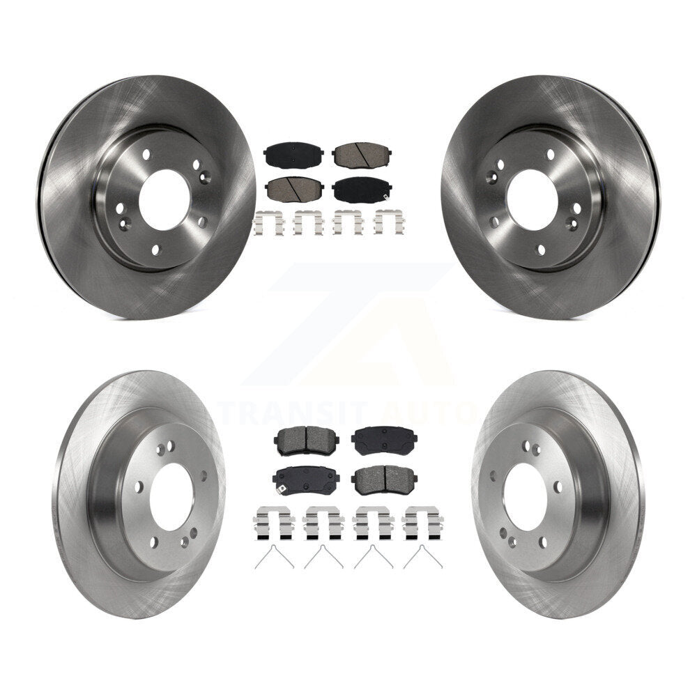 Brake Rotor Semi-Metallic Pad Front Rear Kit For 2022 Hyundai Kona FWD with 1.6L