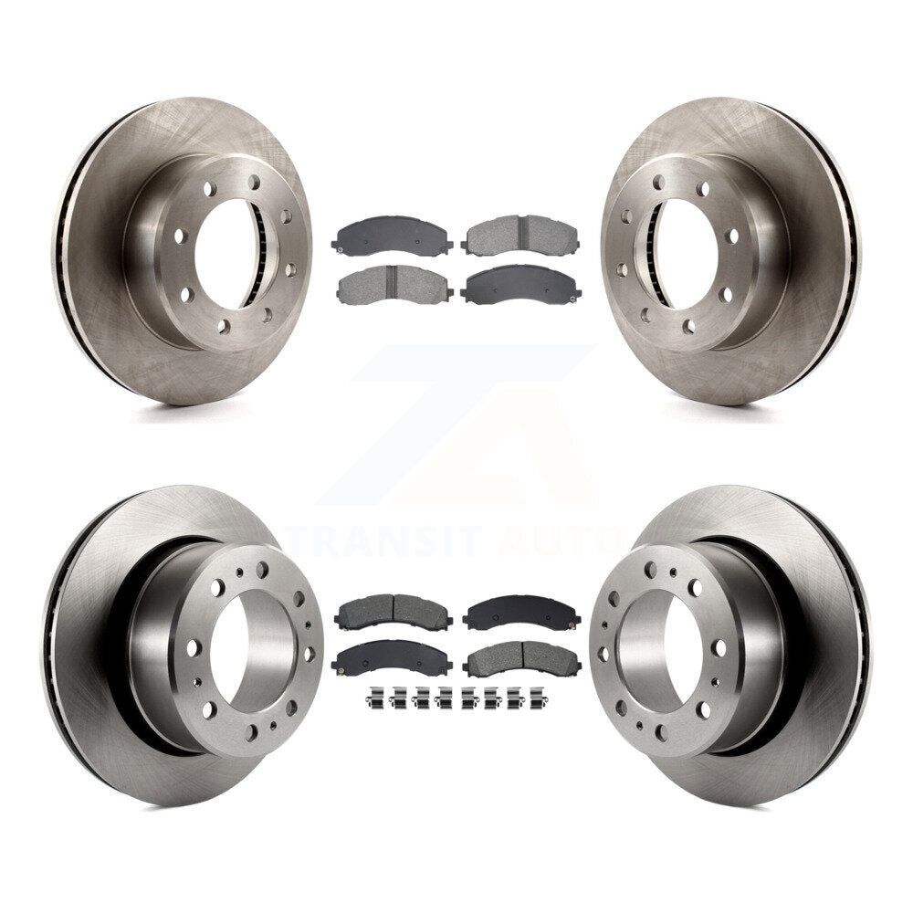 Brake Rotors Semi-Metallic Pad Front Rear Kit For Ram 3500 With Dual Wheels