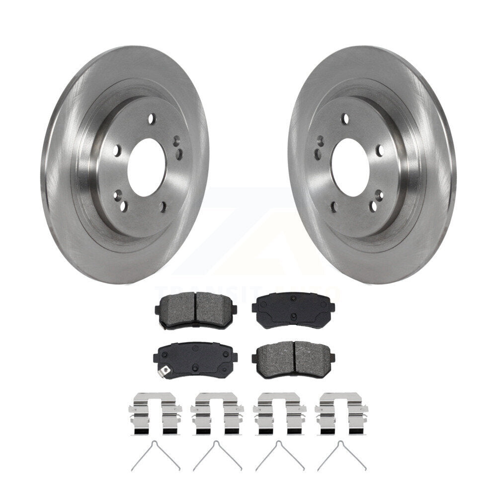 Disc Brake Rotors And Semi-Metallic Pads Rear Kit For Hyundai Kona Kia Seltos