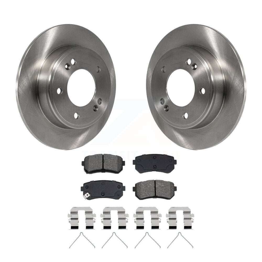 Disc Brake Rotors And Semi-Metallic Pads Rear Kit For Hyundai Kona Kia Seltos