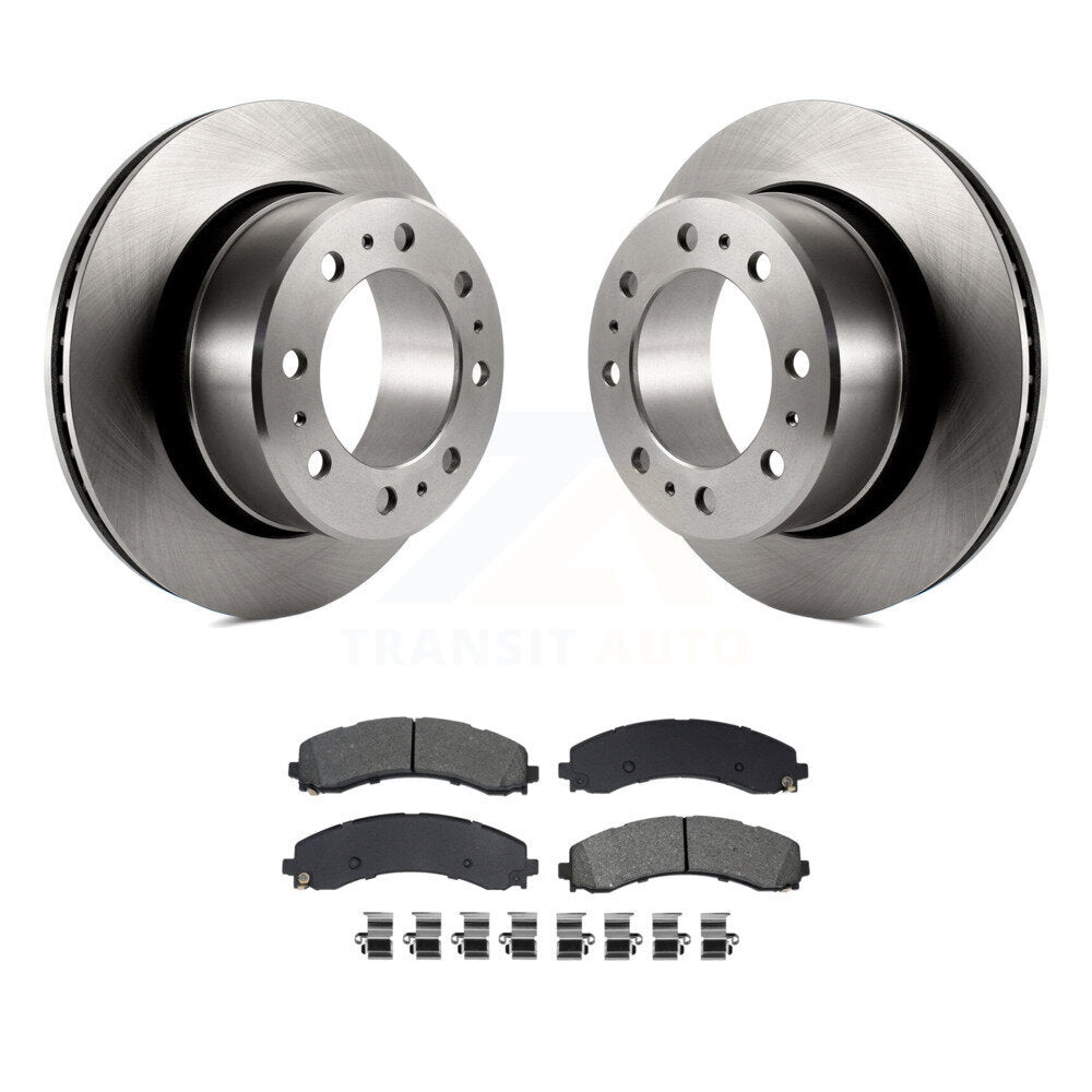 Brake Rotors Semi-Metallic Pad Rear Kit For 20-21 Ram 3500 With Dual Wheels