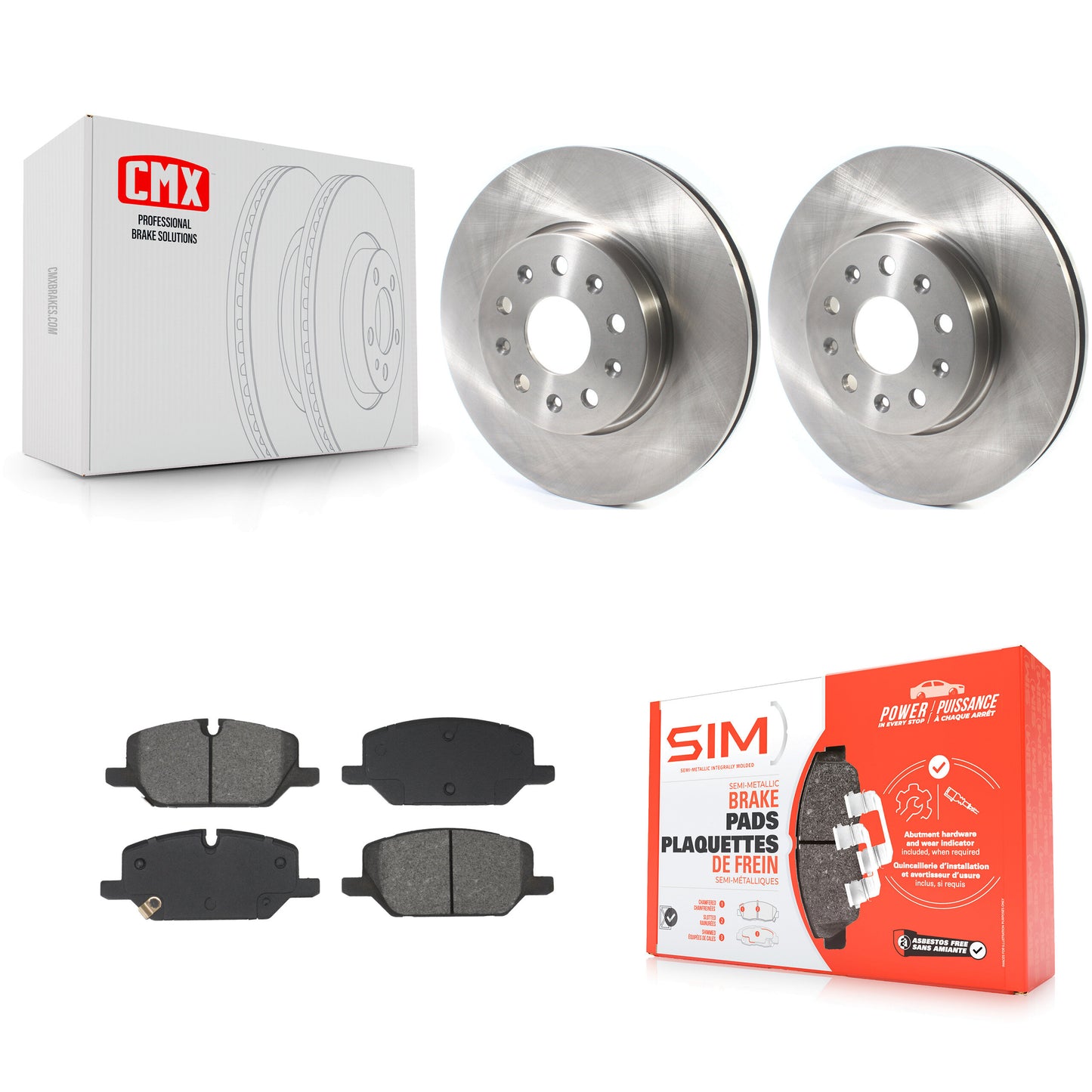 Disc Brake Rotors And Semi-Metallic Pads Front Kit For 2021 Chevrolet Camaro LT