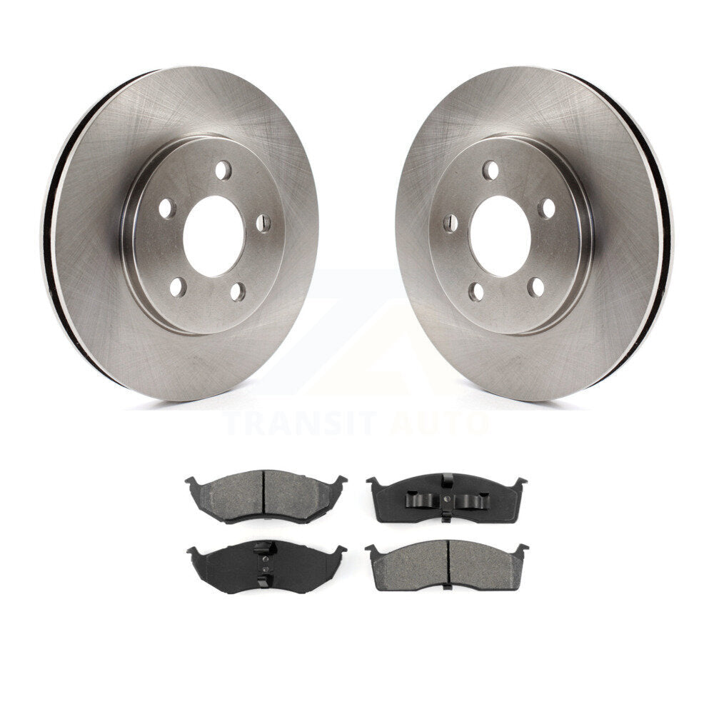 Brake Rotor Semi-Metallic Pad Front Kit For Dodge Caravan Grand Plymouth Voyager