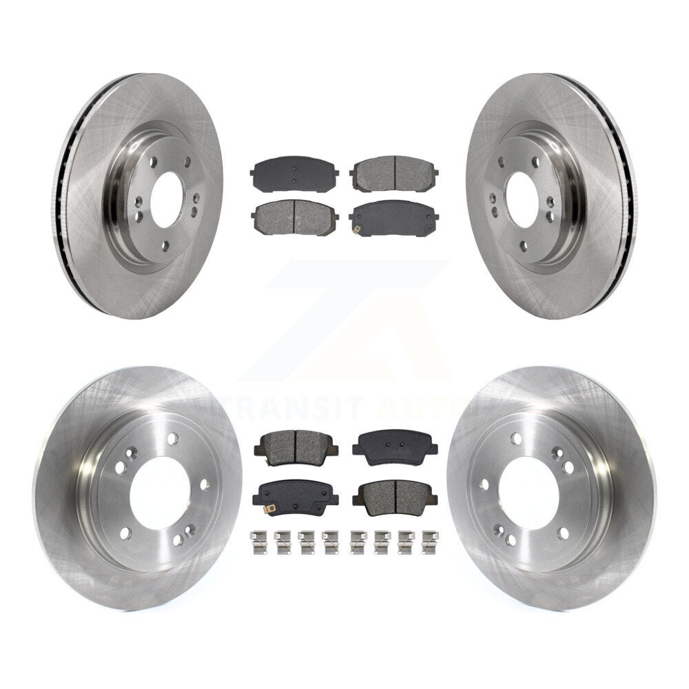 Disc Brake Rotors And Semi-Metallic Pads Front Rear Kit For Hyundai Elantra