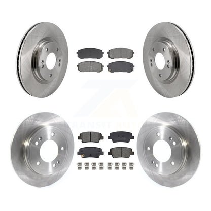 Disc Brake Rotors And Semi-Metallic Pads Front Rear Kit For Hyundai Elantra