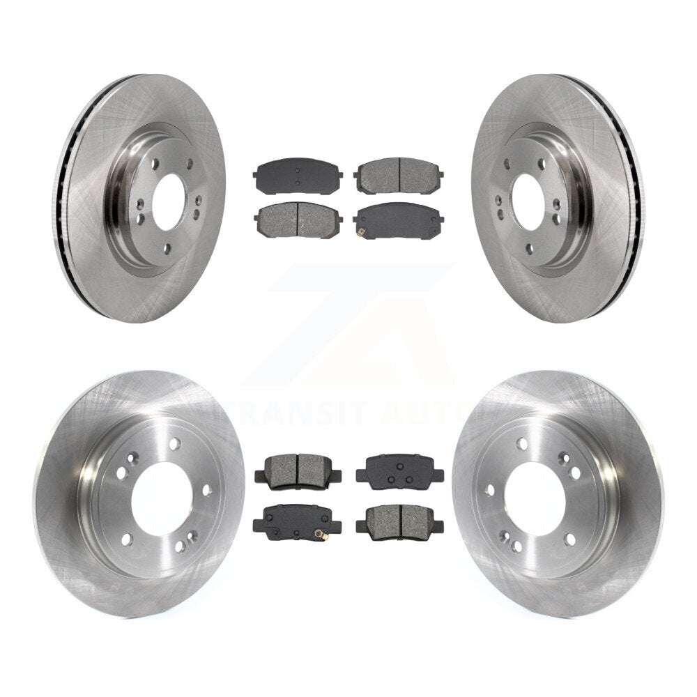 Disc Brake Rotors And Semi-Metallic Pads Front Rear Kit For Hyundai Elantra