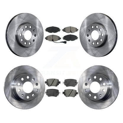 Disc Brake Rotor Semi-Metallic Pad Front Rear Kit For Volkswagen Golf SportWagen