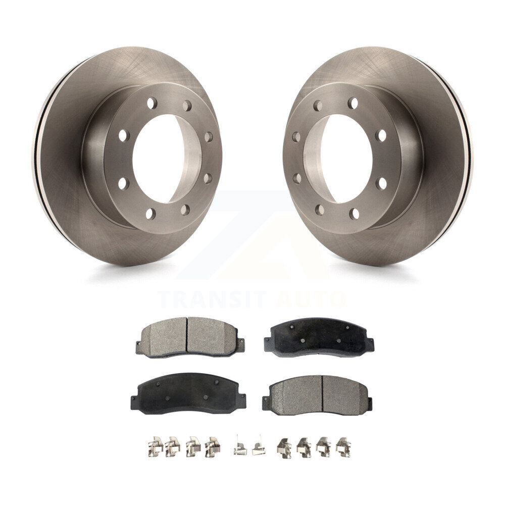 Disc Brake Rotors And Ceramic Pads Front Kit For Ford F-350 Super Duty F-450