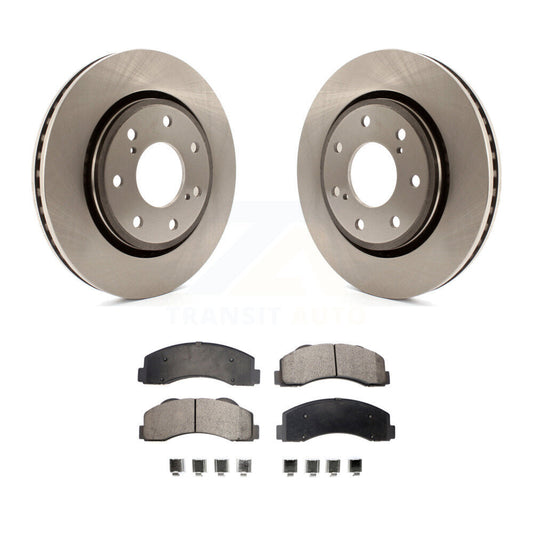 Brake Rotor And Ceramic Pad Front Kit For 2010-2014 Ford F-150 With 7 Lug Wheels