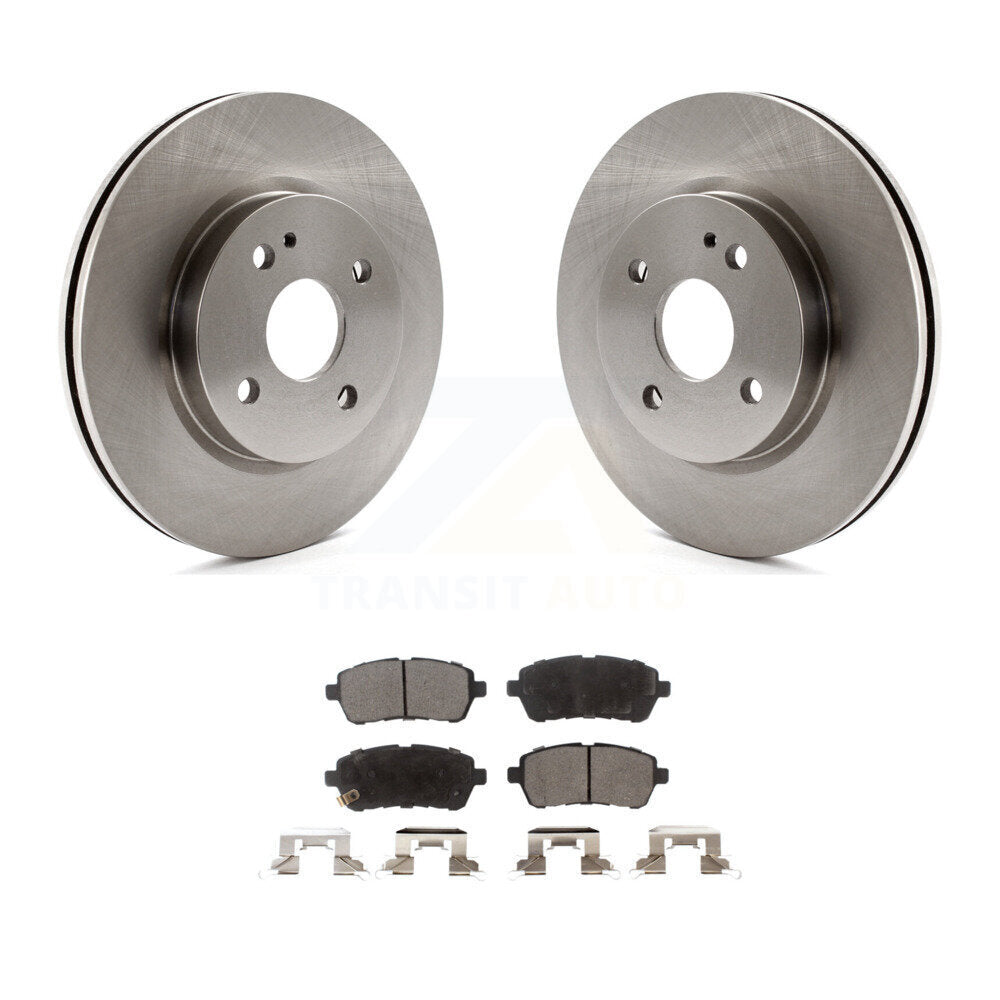 Disc Brake Rotors And Ceramic Pads Front Kit For 2011-2014 Mazda 2