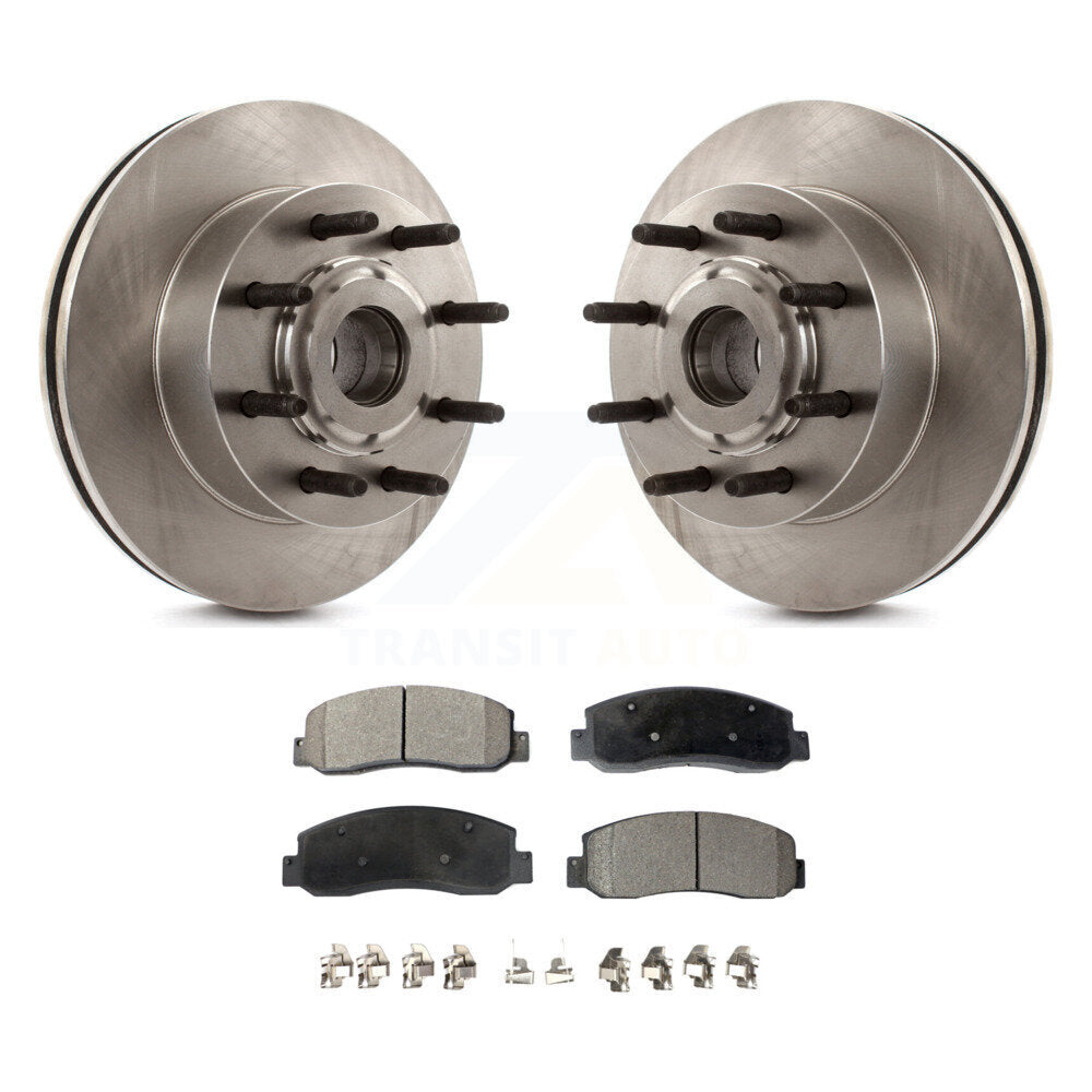 Brake Rotors Ceramic Pad Front Kit For 2005-2007 Ford F-350 Super Duty F-250 RWD