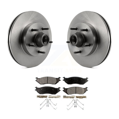 Disc Brake Rotor Hub & Ceramic Pad Front Kit For Ford E-150 Club Wagon Econoline