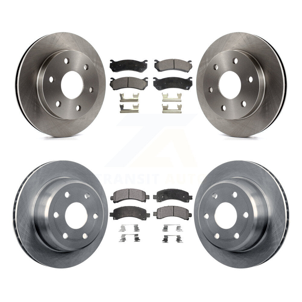 Brake Rotor Ceramic Pad Front Rear Kit For Chevrolet Avalanche 1500 GMC Yukon XL