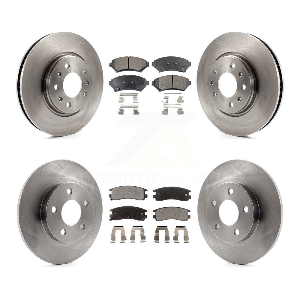 Brake Rotor And Ceramic Pad Front Rear Kit For Cadillac Seville With Solid