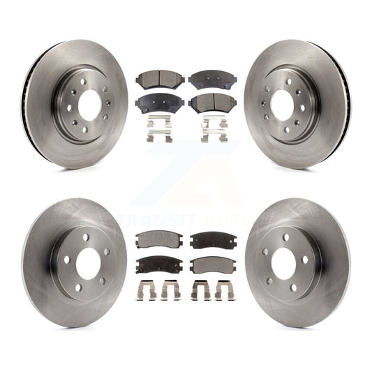 Brake Rotor And Ceramic Pad Front Rear Kit For Cadillac Seville With Solid