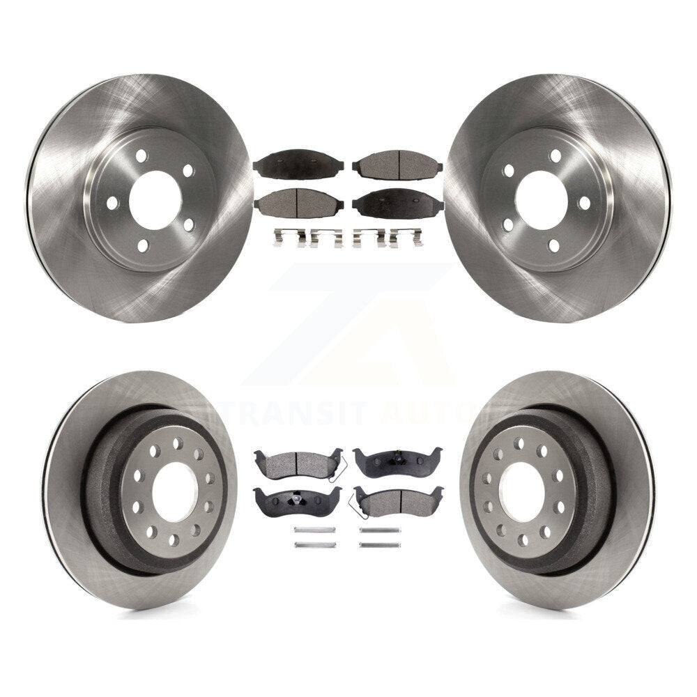 Disc Brake Rotor Ceramic Pad Front Rear Kit For 2003-2011 Lincoln Town Car Sedan