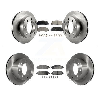 Disc Brake Rotors And Ceramic Pad Front Rear Kit For Ford F-350 Super Duty F-250