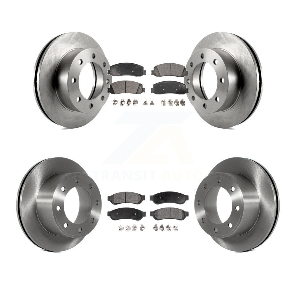 Disc Brake Rotors Ceramic Pad Front Rear Kit For Ford F-350 Super Duty F-250 4WD