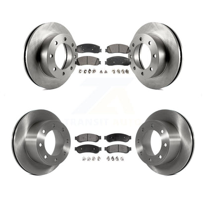 Disc Brake Rotors Ceramic Pad Front Rear Kit For Ford F-350 Super Duty F-250 4WD