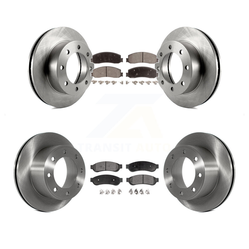 Disc Brake Rotors Ceramic Pad Front Rear Kit For Ford F-250 Super Duty F-350 4WD
