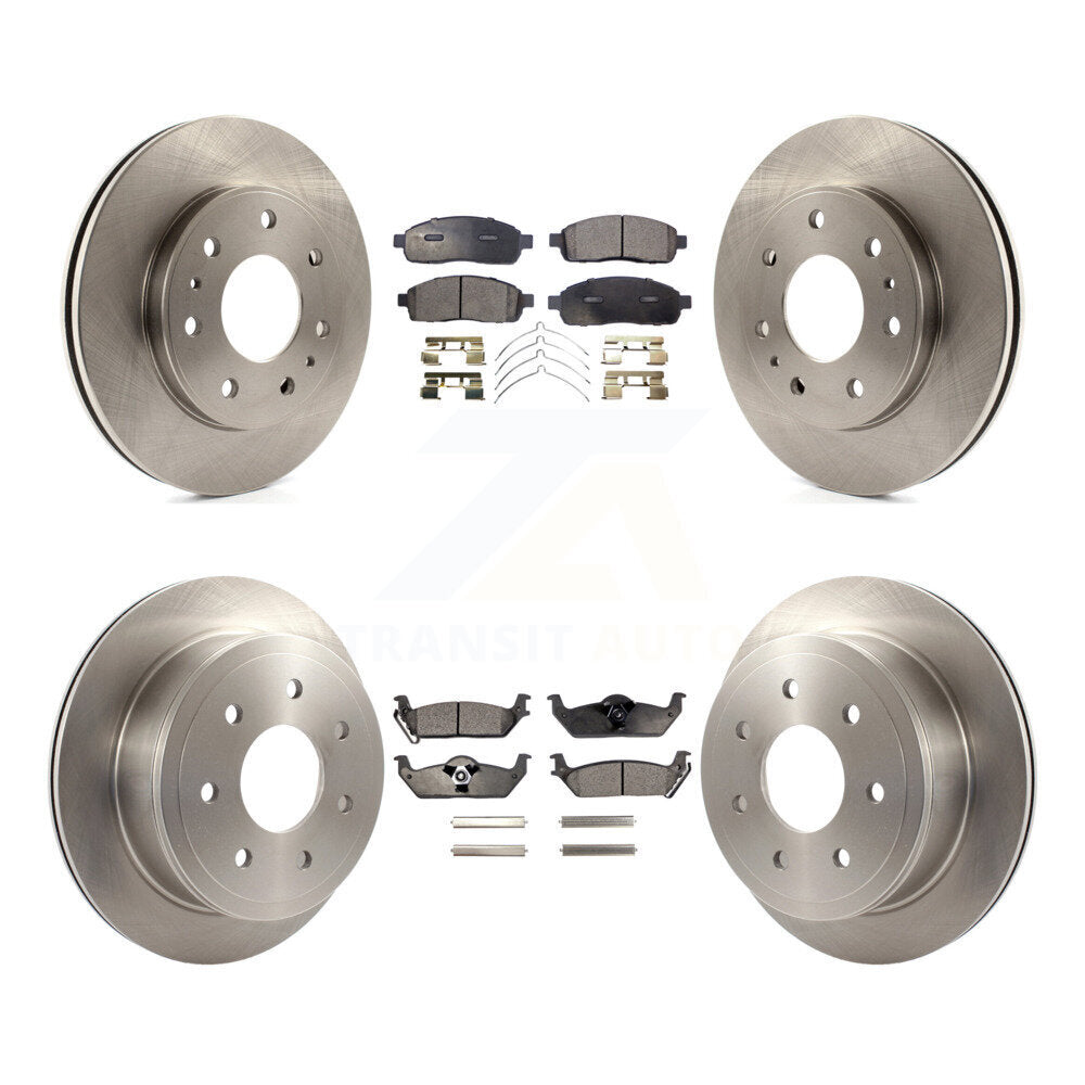 Brake Rotor And Ceramic Pad Front Rear Kit For 2009 Ford F-150 With 7 Lug Wheels