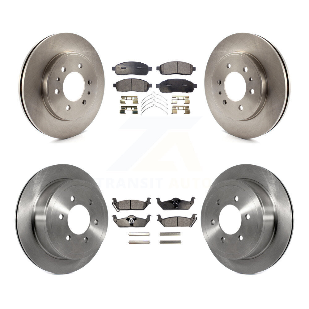 Brake Rotor And Ceramic Pad Front Rear Kit For 2009 Ford F-150 With 6 Lug Wheels
