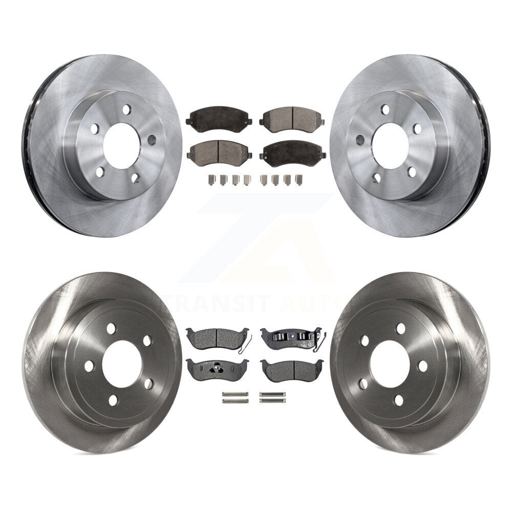 Disc Brake Rotors And Ceramic Pads Front Rear Kit For 2003-2007 Jeep Liberty