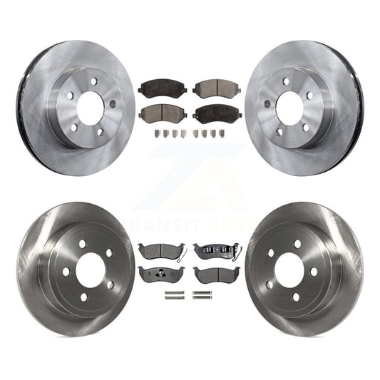 Disc Brake Rotors And Ceramic Pads Front Rear Kit For 2003-2007 Jeep Liberty