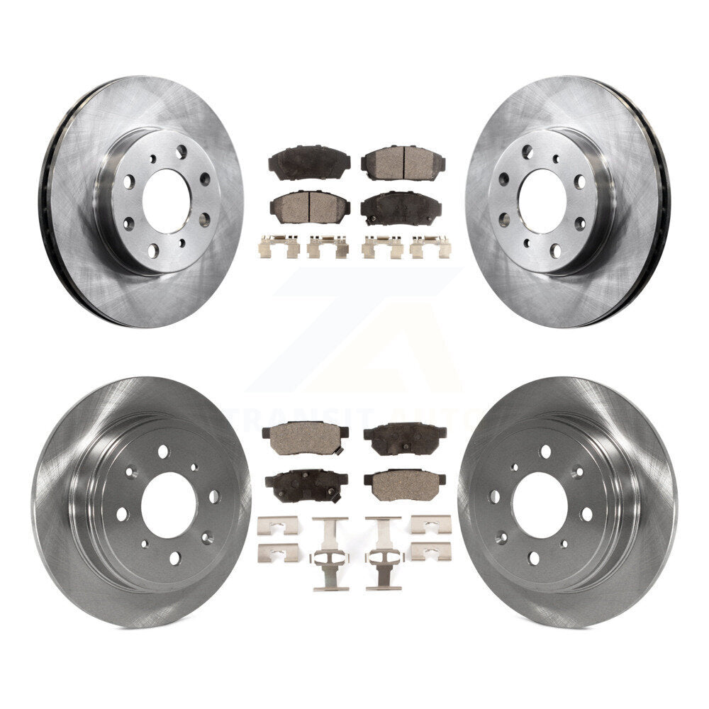 Brake Rotor And Ceramic Pad Front Rear Kit For Honda Civic EX with Sedan Non-ABS