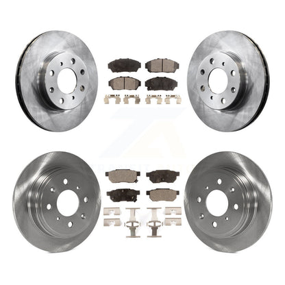 Brake Rotor And Ceramic Pad Front Rear Kit For Honda Civic EX with Sedan Non-ABS