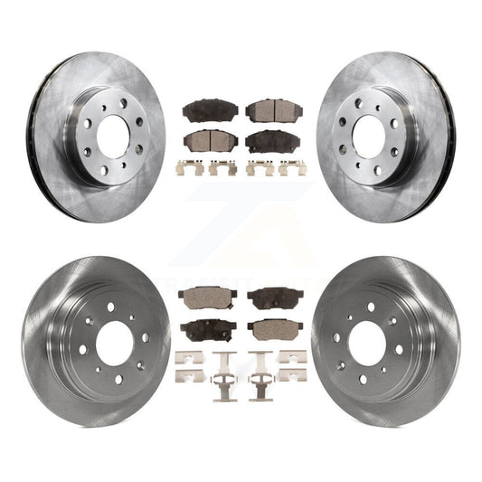 Brake Rotor And Ceramic Pad Front Rear Kit For Honda Civic EX with Sedan Non-ABS