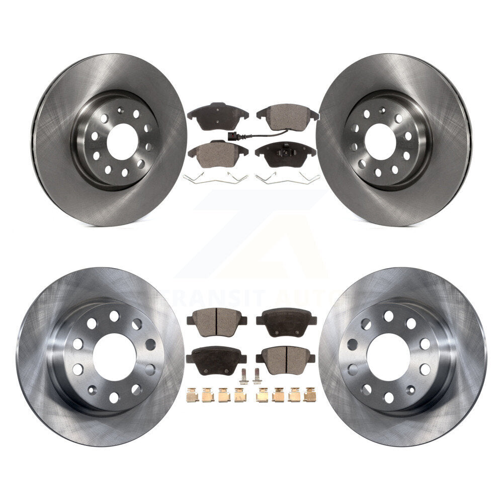 Disc Brake Rotors Ceramic Pad Front Rear Kit For 2017-2018 Volkswagen Jetta 2.0L