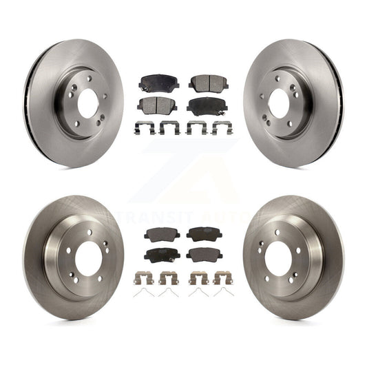 Brake Rotor & Ceramic Pad Front Rear Kit For Kia Rondo With Manual Parking