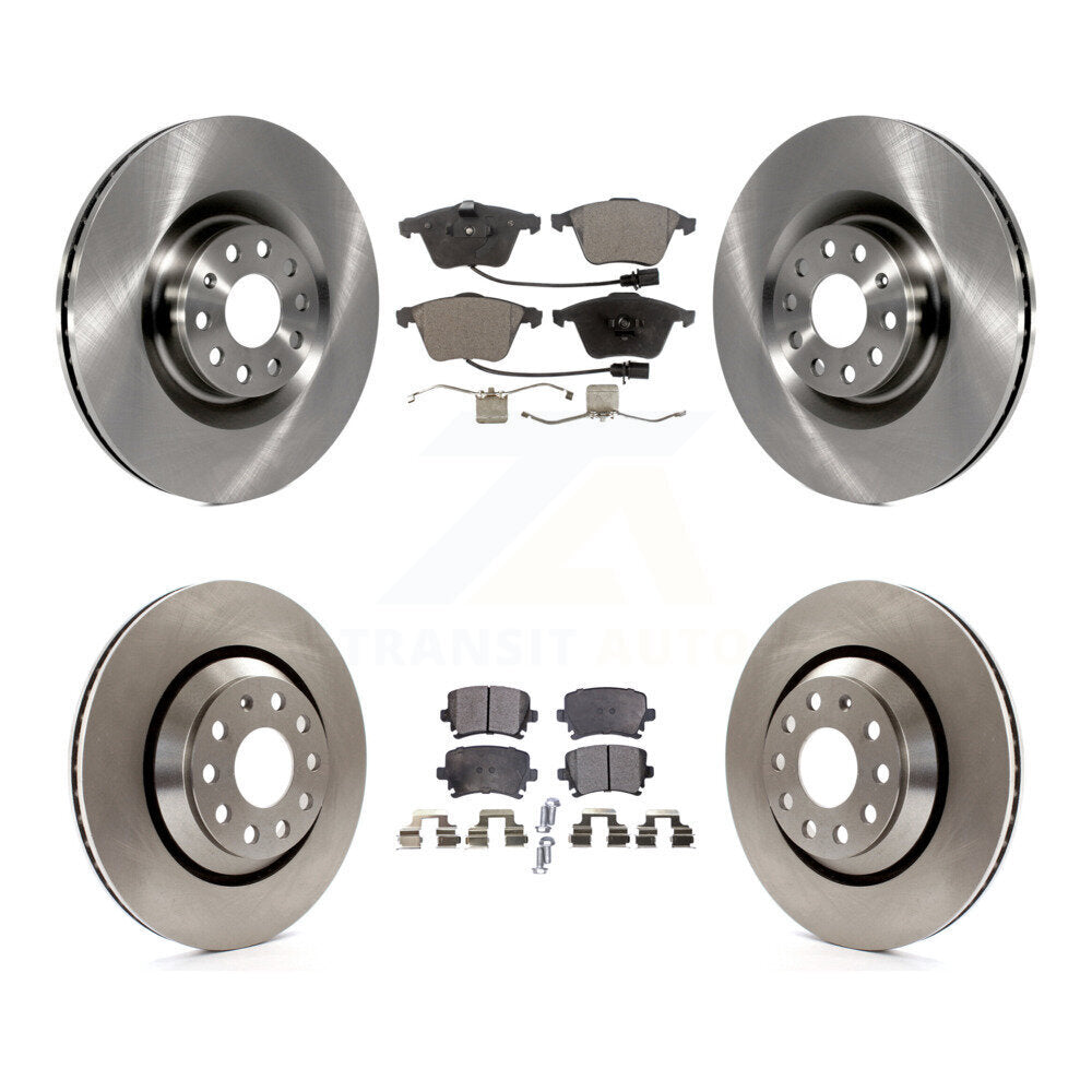 Disc Brake Rotors Ceramic Pad Front Rear Kit For Volkswagen Passat CC Golf R R32