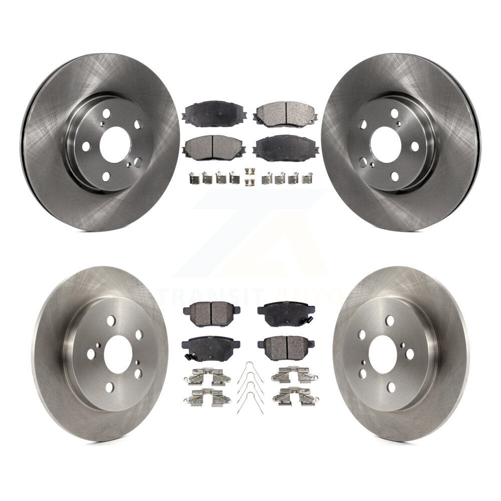 Brake Rotors & Ceramic Pad Front Rear Kit For Toyota Corolla Matrix Pontiac Vibe