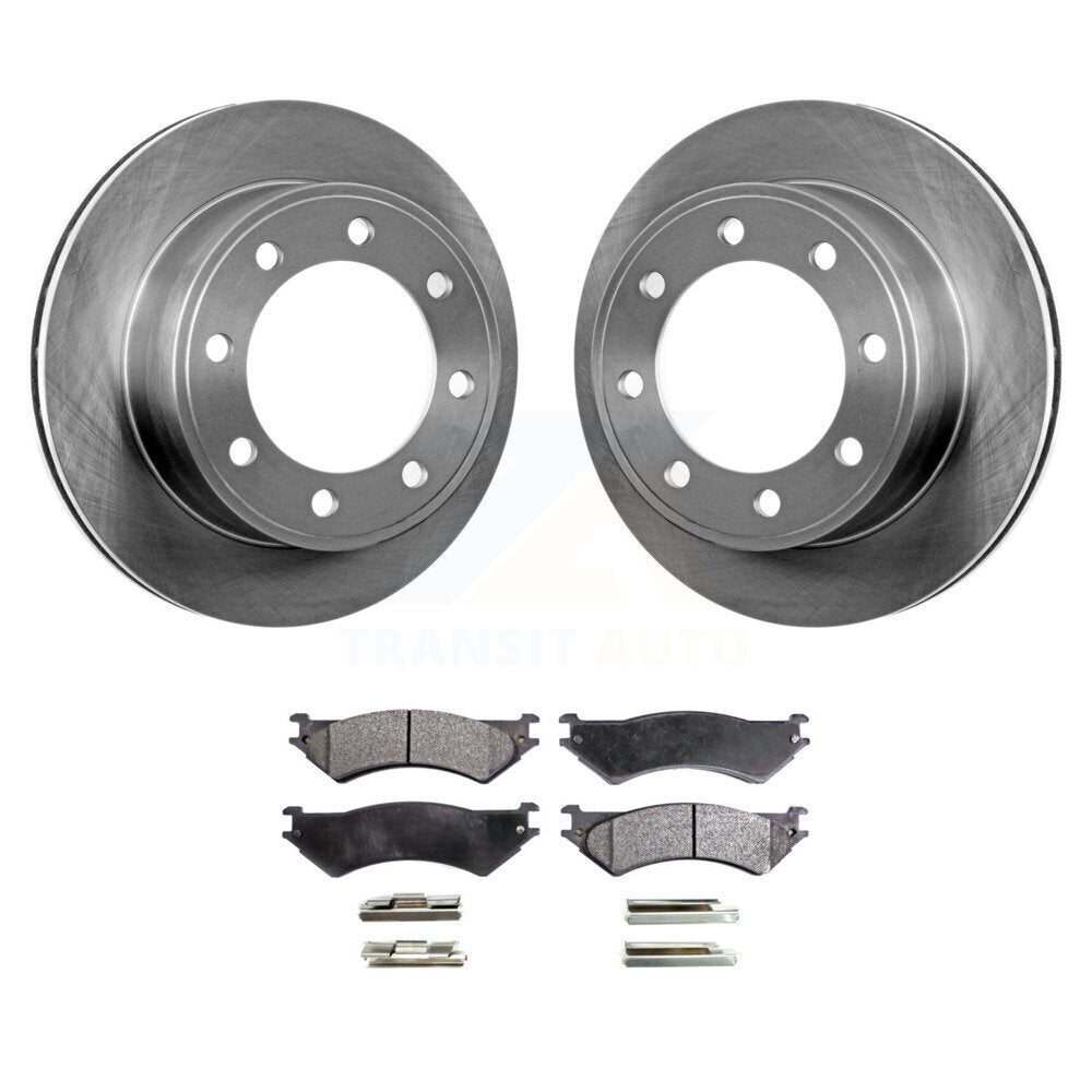 Brake Rotors Ceramic Pad Rear Kit For Ford E-350 Super Duty E-250 Econoline Club