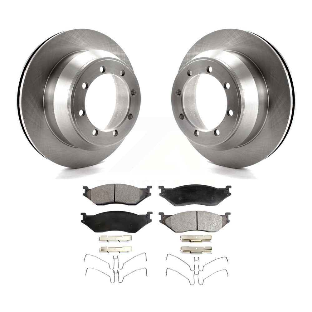 Brake Rotors Ceramic Pad Rear Kit For 03 Ford F-550 Super Duty With 8 Lug Wheels