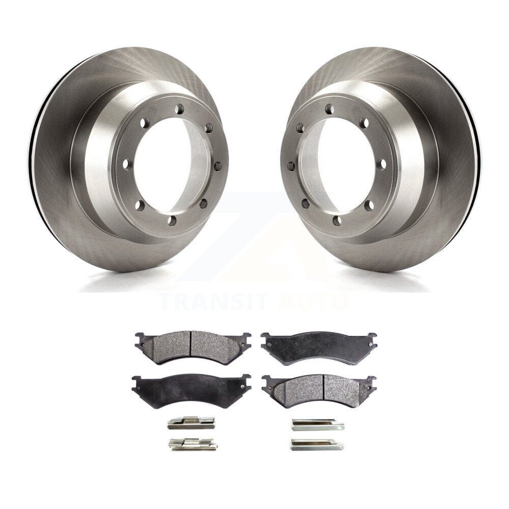 Brake Rotors Ceramic Pad Rear Kit For Ford E-350 Super Duty Econoline F-150 Club