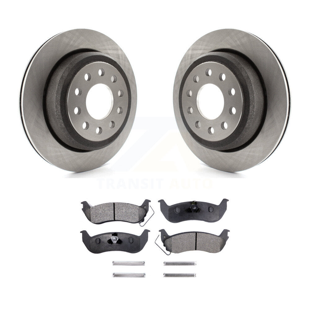 Disc Brake Rotors And Ceramic Pads Rear Kit For 2003-2011 Lincoln Town Car Sedan