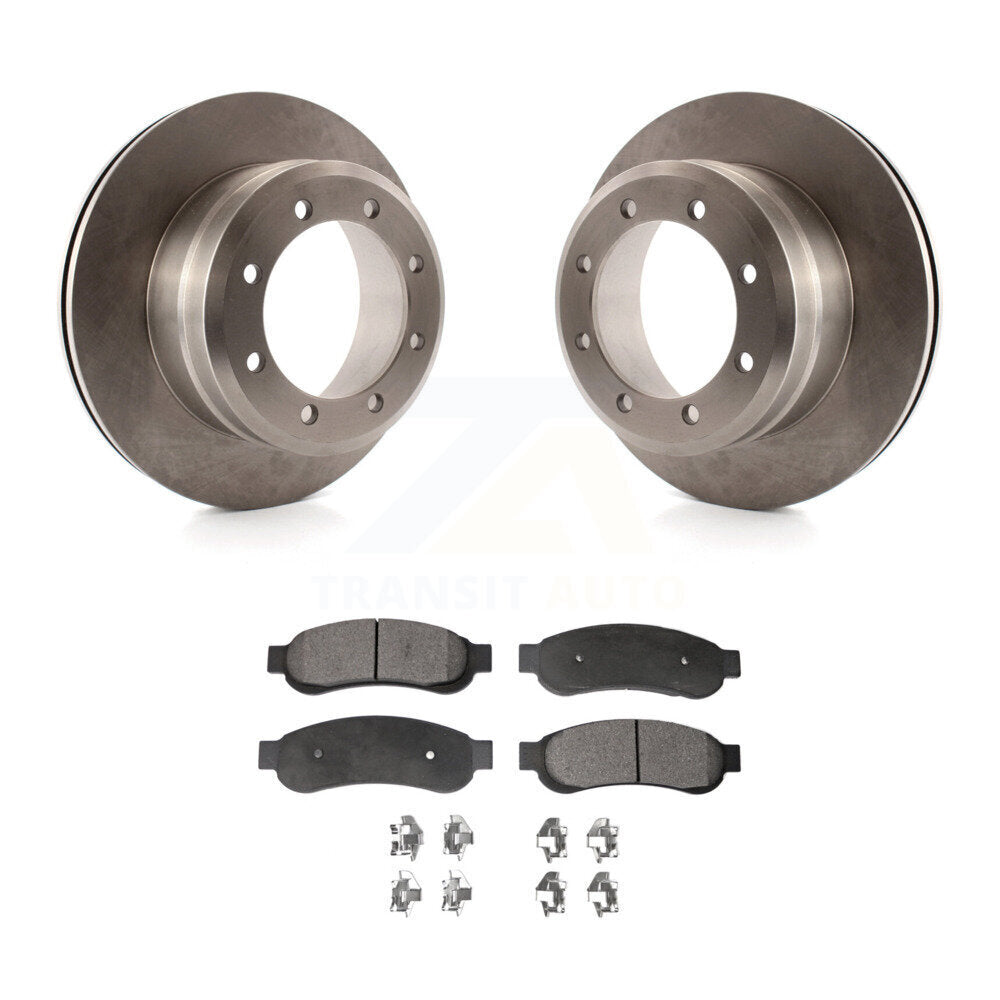 Brake Rotor Ceramic Pad Rear Kit For Ford F-350 Super Duty With Dual Wheels